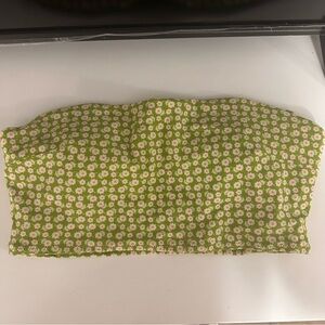 Aerie Green Floral Swim Top